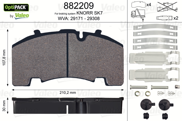 Set placute frana,frana disc 882209 VALEO