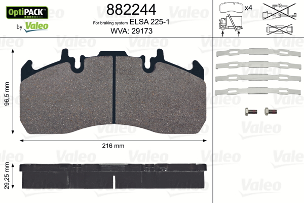 Set placute frana,frana disc 882244 VALEO