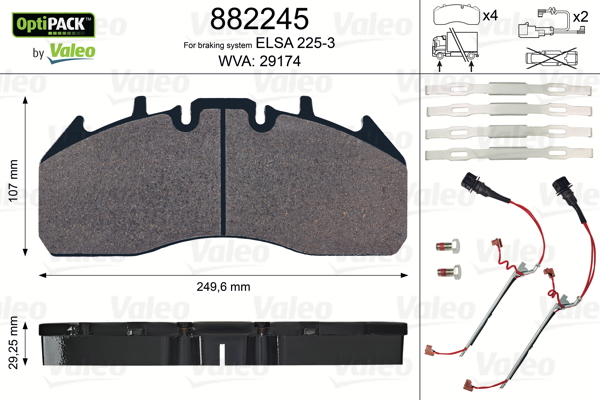 set placute frana,frana disc 882245 VALEO