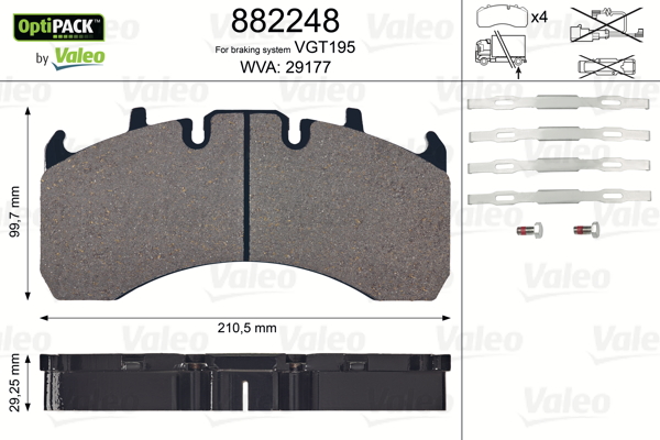 Set placute frana,frana disc 882248 VALEO