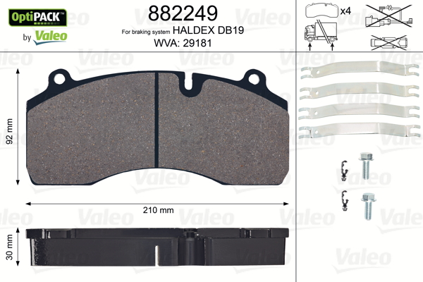 Set placute frana,frana disc 882249 VALEO