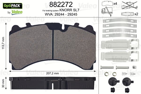 Set placute frana,frana disc 882272 VALEO