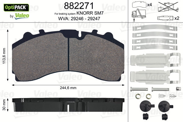 Set placute frana,frana disc 882271 VALEO