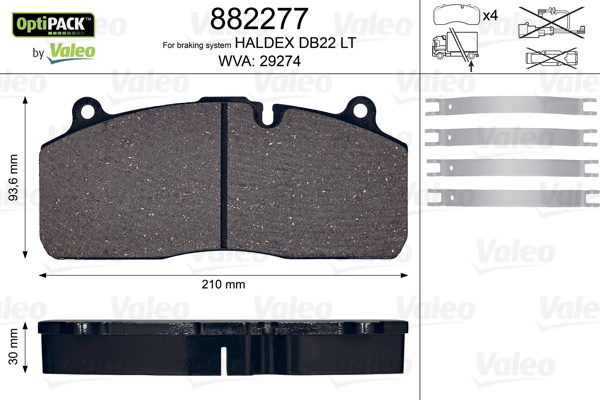 Set placute frana,frana disc 882277 VALEO