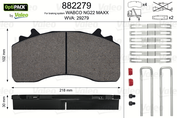 Set placute frana,frana disc 882279 VALEO