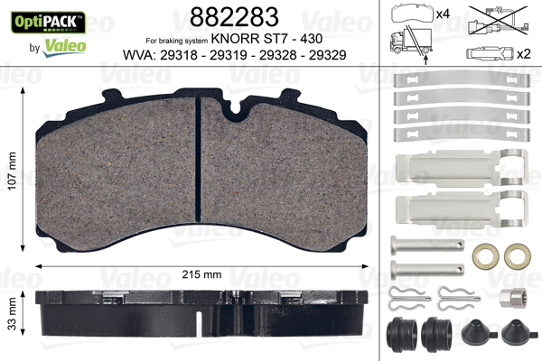 Set placute frana,frana disc 882283 VALEO