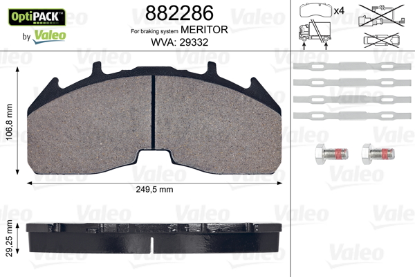 Set placute frana,frana disc 882286 VALEO