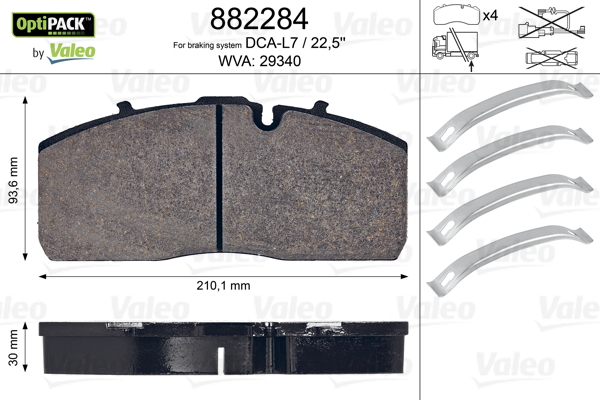 set placute frana,frana disc 882284 VALEO