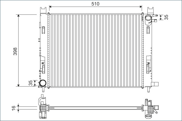 Radiator, racire motor 701120 VALEO