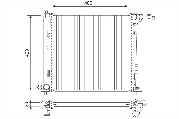 Radiator, racire motor 701140 VALEO