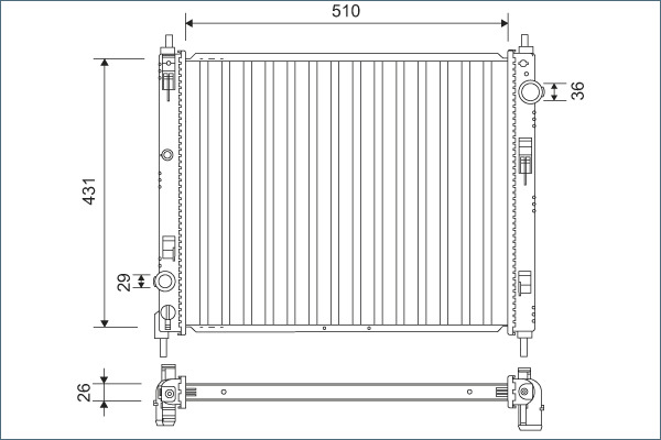 Radiator, racire motor 701160 VALEO