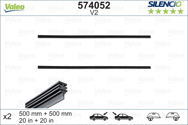 Cauciuc lamela stergator 574052 VALEO