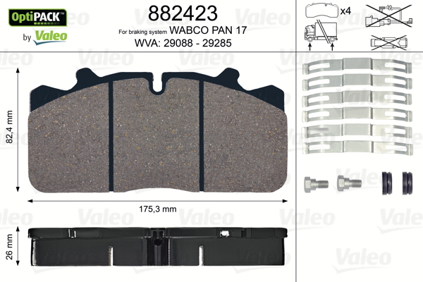 Set placute frana,frana disc 882423 VALEO