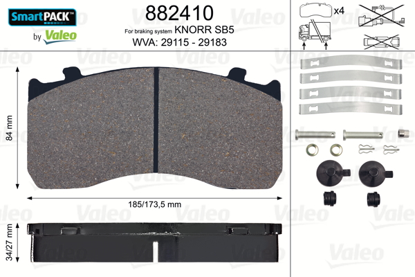 Set placute frana,frana disc 882410 VALEO