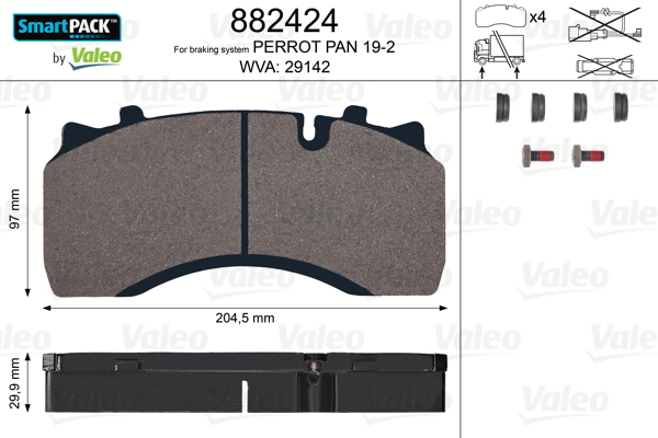 Set placute frana,frana disc 882424 VALEO
