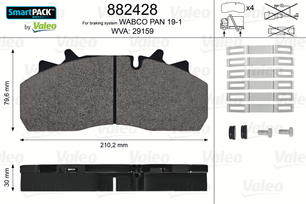 Set placute frana,frana disc 882428 VALEO
