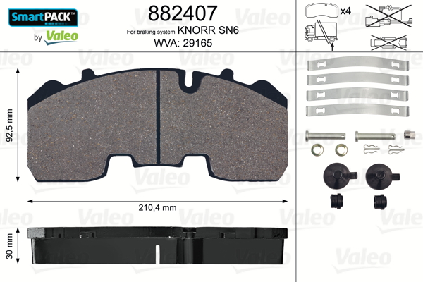 Set placute frana,frana disc 882407 VALEO