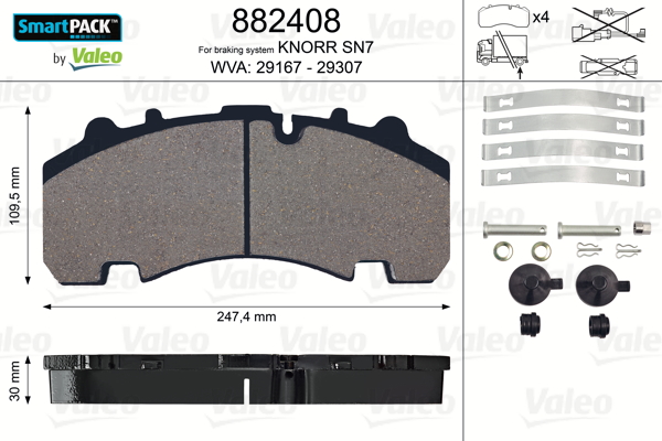 Set placute frana,frana disc 882408 VALEO