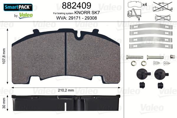 Set placute frana,frana disc 882409 VALEO