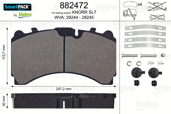 Set placute frana,frana disc 882472 VALEO