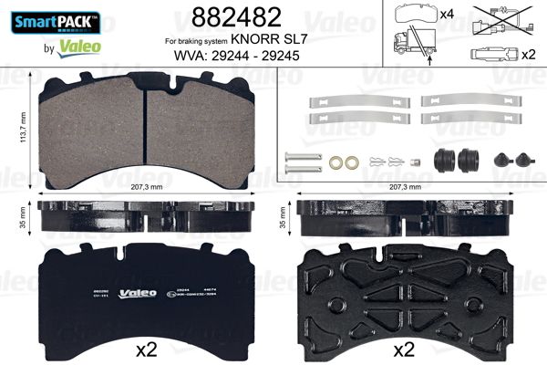 Set placute frana,frana disc 882482 VALEO