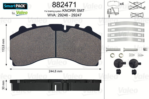 Set placute frana,frana disc 882471 VALEO