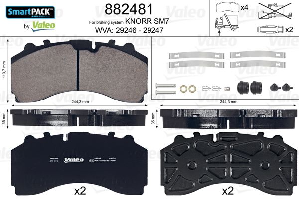 Set placute frana,frana disc 882481 VALEO