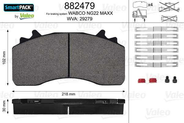 Set placute frana,frana disc 882479 VALEO