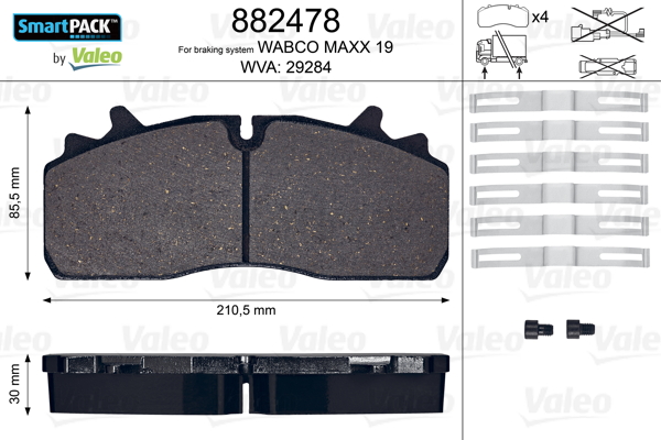Set placute frana,frana disc 882478 VALEO
