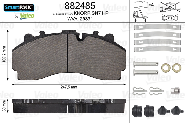 Set placute frana,frana disc 882485 VALEO
