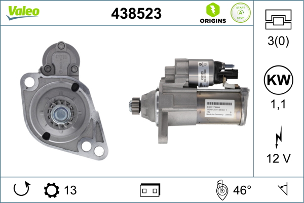 Starter 438523 VALEO