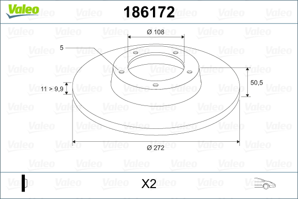 Disc frana 186172 VALEO