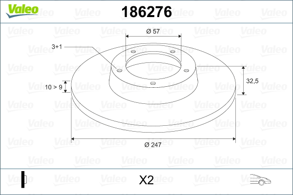 Disc frana 186276 VALEO