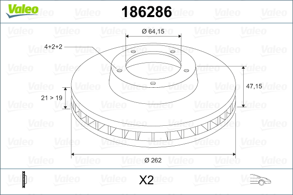 Disc frana 186286 VALEO