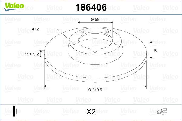 Disc frana 186406 VALEO