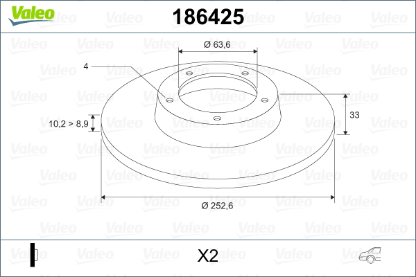 Disc frana 186425 VALEO