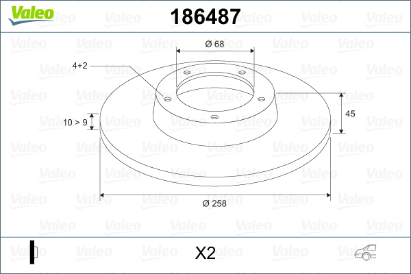 Disc frana 186487 VALEO