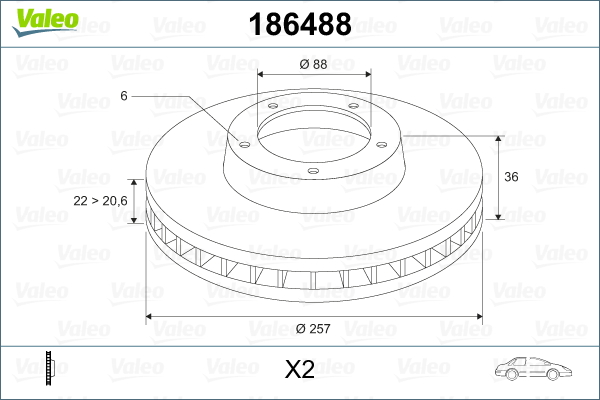 Disc frana 186488 VALEO