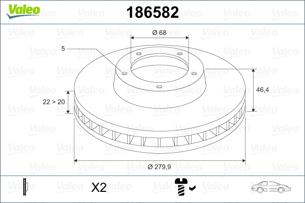 Disc frana 186582 VALEO