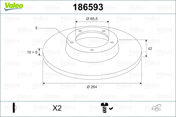 Disc frana 186593 VALEO