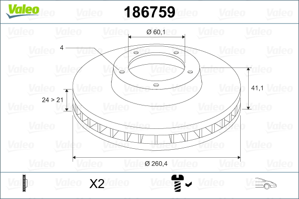 Disc frana 186759 VALEO