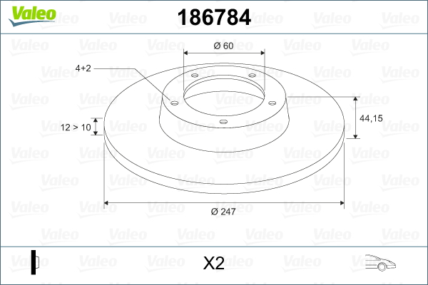 Disc frana 186784 VALEO