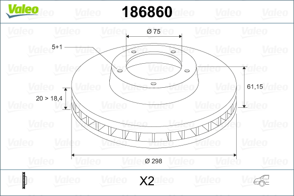 Disc frana 186860 VALEO