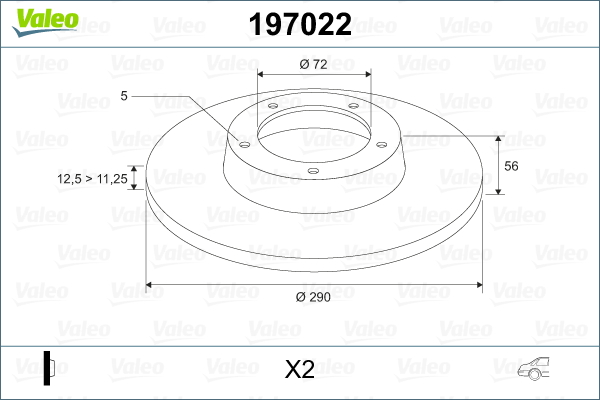 Disc frana 197022 VALEO