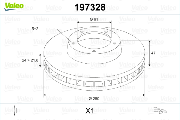 Disc frana 197328 VALEO