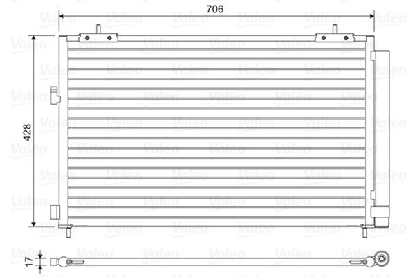 Condensator, climatizare 814046 VALEO