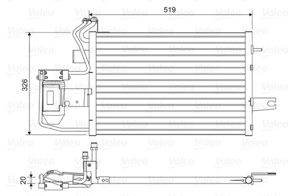 Condensator, climatizare 814430 VALEO