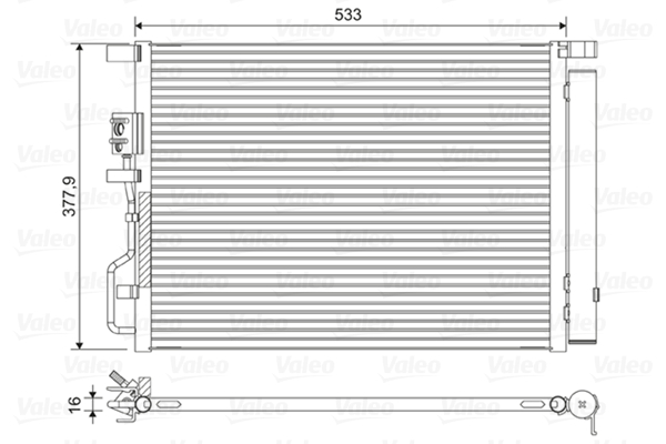 Condensator, climatizare 822612 VALEO