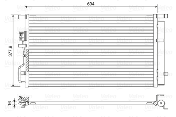 Condensator, climatizare 822614 VALEO