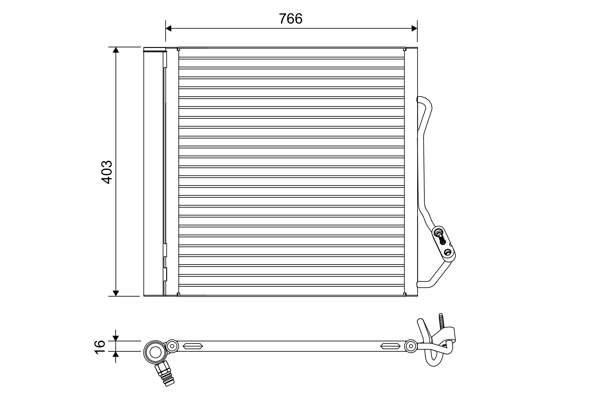 Condensator, climatizare 822639 VALEO